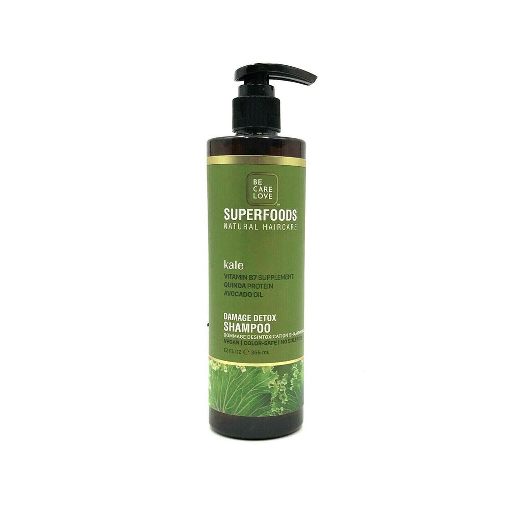 Be Care Love Kale Avocado Oil Damage Detox Shampoo Vegan 12 oz
